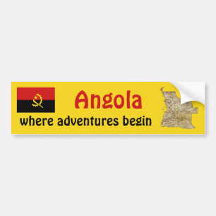 Adesivo de Para-choque Bandeira e Mapa de Angola