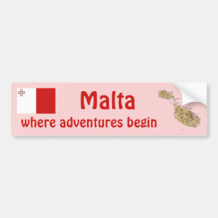 Adesivo de Para-choque Bandeira e Mapa de Malta