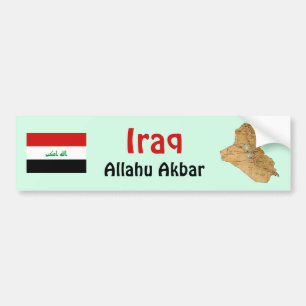 Adesivo de Para-choque Bandeira e Mapa do Iraque