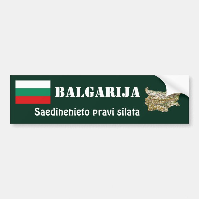 Adesivo de Para-choque Bandeira + Mapa da Bulgária (Frente)