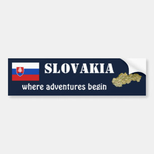 Adesivo de Para-choque Bandeira + Mapa da Eslováqu