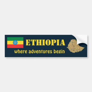 Adesivo de Para-choque Bandeira + Mapa da Etiópia