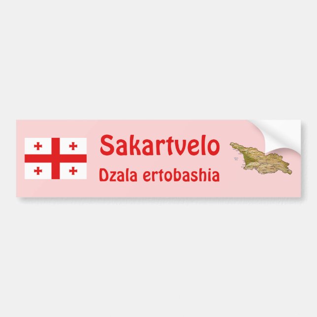 Adesivo de Para-choque Bandeira + Mapa da Geórgia (Frente)