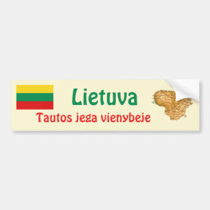 Adesivo de Para-choque Bandeira + Mapa da Lituânia