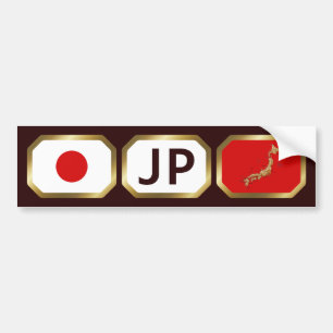 Adesivo de Para-choque Código Mapa Bandeira do Jap