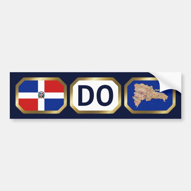 Adesivo de Para-choque Código Mapa Bandeira Repúbl (Frente)