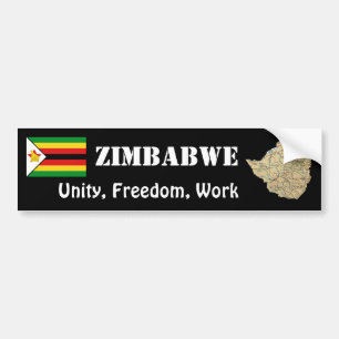 Adesivo de Para-choque com Bandeira e Mapa da Zimb