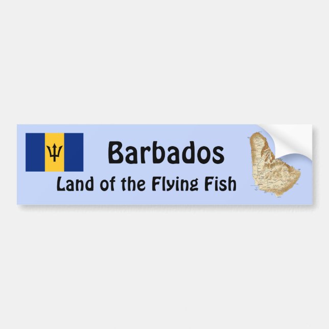 Adesivo de Para-choque com Bandeira e Mapa de Barb (Frente)
