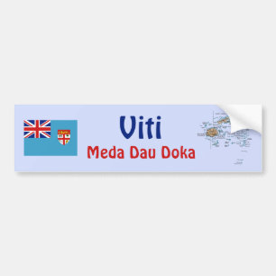 Adesivo de Para-choque com Bandeira e Mapa de Fiji