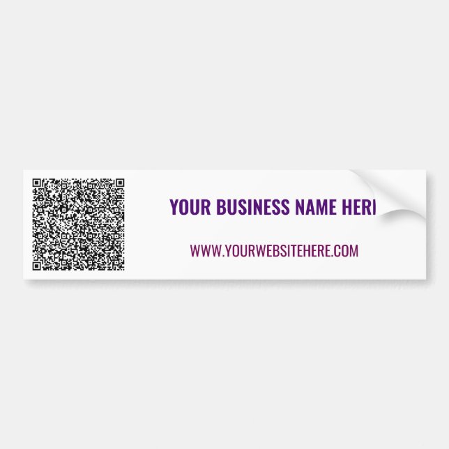 Adesivo de Para-choque com Código QR e Texto Perso (Frente)