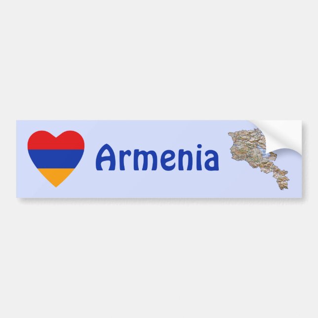 Adesivo de Para-choque Coração com Bandeira da Arm (Frente)
