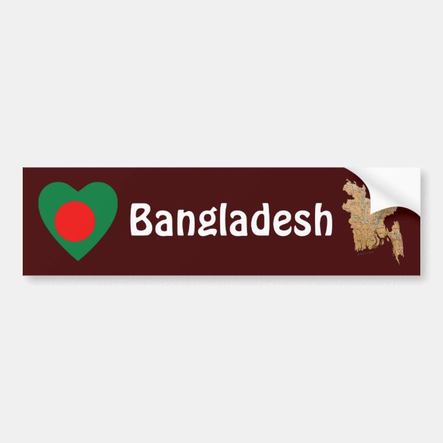 Adesivo de Para-choque Coração com Bandeira do Ban (Frente)
