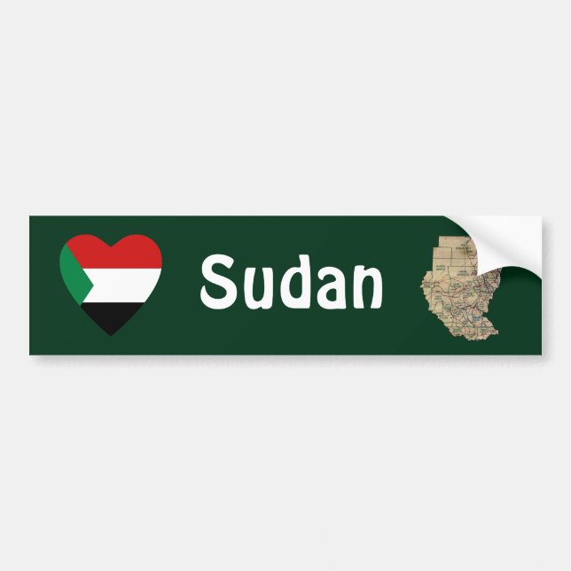 Adesivo de Para-choque Coração com Bandeira do Sud (Frente)