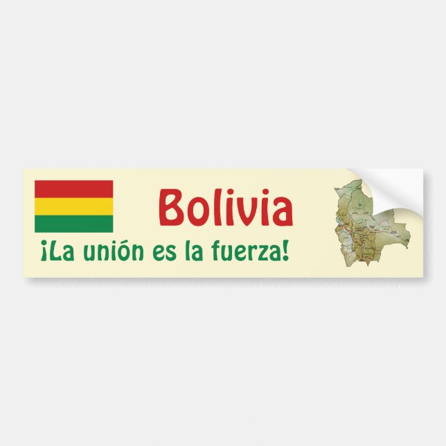 Adesivo de Para-choque da Bandeira e Mapa da Bolív (Frente)