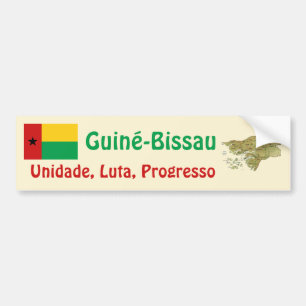 Adesivo de Para-choque da Bandeira e Mapa da Guiné