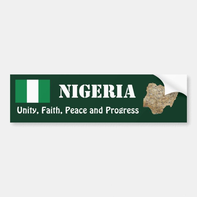 Adesivo de Para-choque da Bandeira e Mapa da Nigér (Frente)