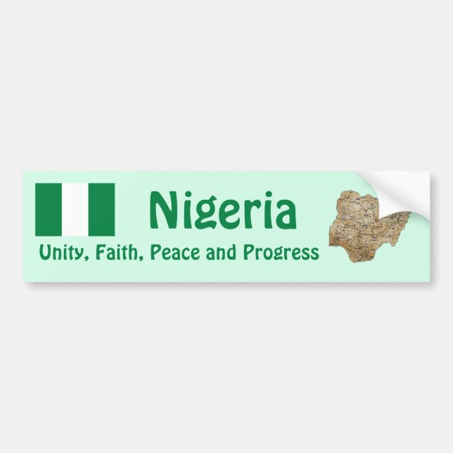 Adesivo de Para-choque da Bandeira e Mapa da Nigér (Frente)
