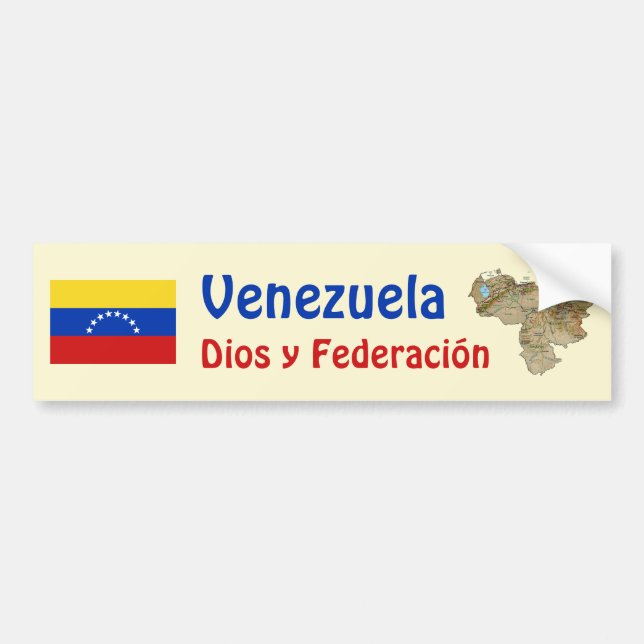 Adesivo de Para-choque da Bandeira e Mapa da Venez (Frente)