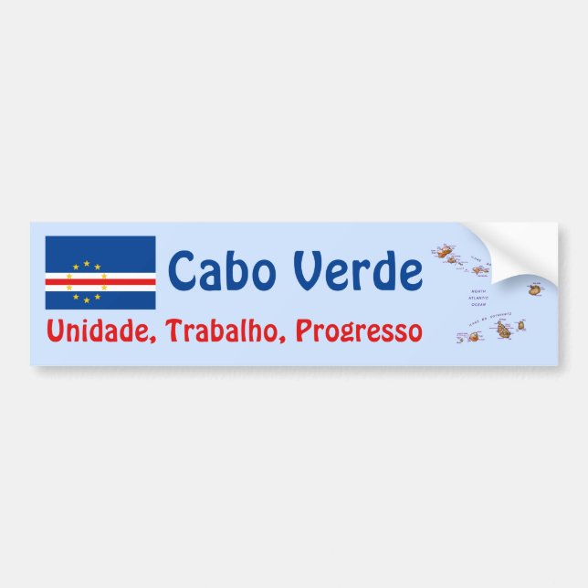 Adesivo de Para-choque da Bandeira e Mapa de Cabo  (Frente)