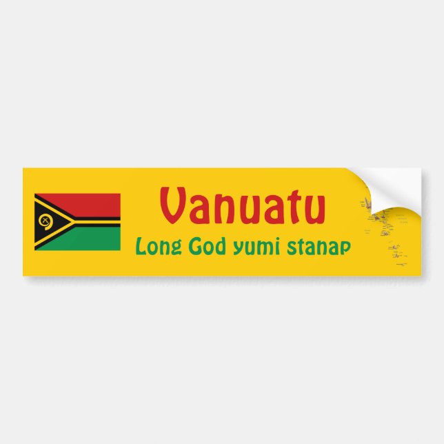 Adesivo de Para-choque da Bandeira e Mapa de Vanua (Frente)
