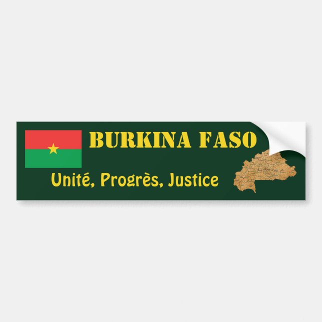 Adesivo de Para-choque da Bandeira e Mapa do Burki (Frente)