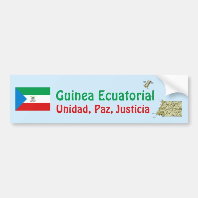 Adesivo de Para-choque da Bandeira + Mapa da Guiné (Frente)