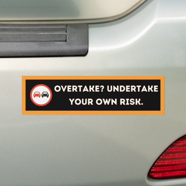 Adesivo de Para-choque de Aviso de Overtaking Ousa (No carro)