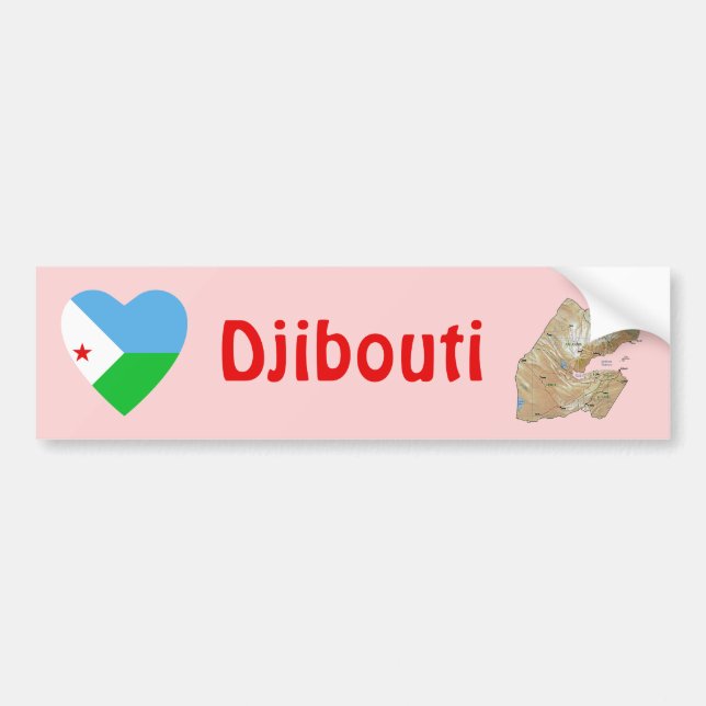 Adesivo de Para-choque do Coração da Bandeira de D (Frente)