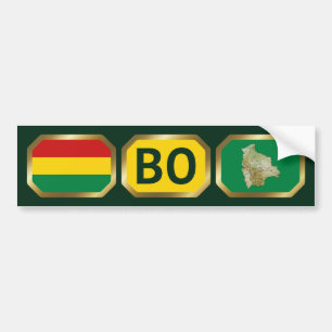 Adesivo de Para-choque do Mapa da Bandeira da Bolí