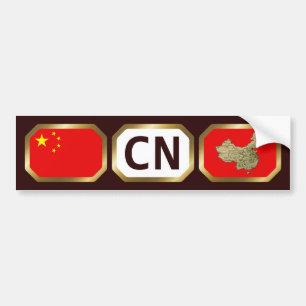 Adesivo de Para-choque do Mapa da Bandeira da Chin