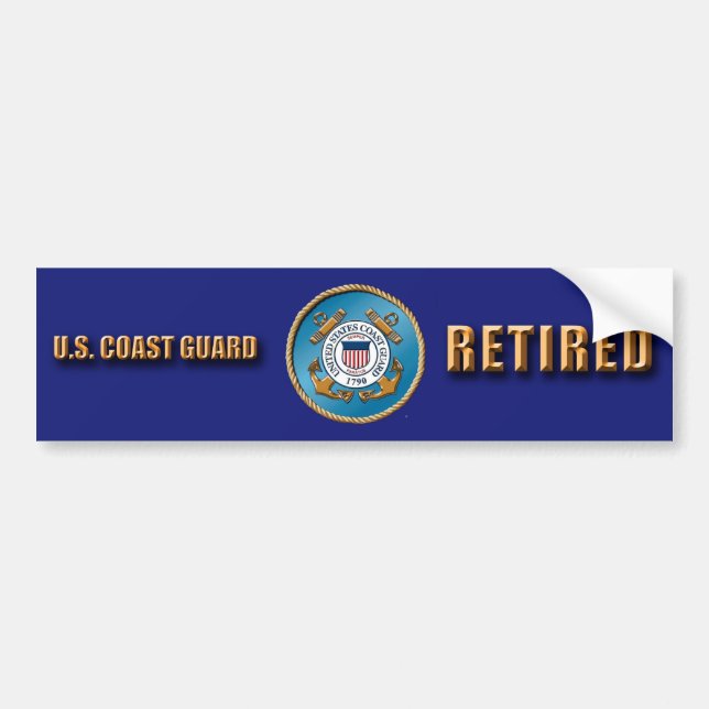 Adesivo de Para-choque do USCG Aposentado (Frente)