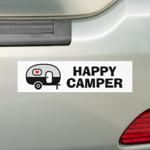 Adesivo de para-choque engraçado Happy Camper para
