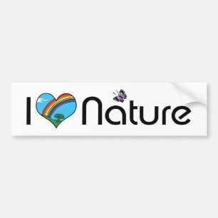 Adesivo de Para-choque Eu Amo a Natureza