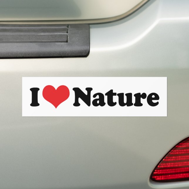 Adesivo de Para-choque Eu Amo a Natureza (No carro)