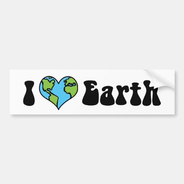 Adesivo de Para-choque Eu Amo a Terra (Frente)