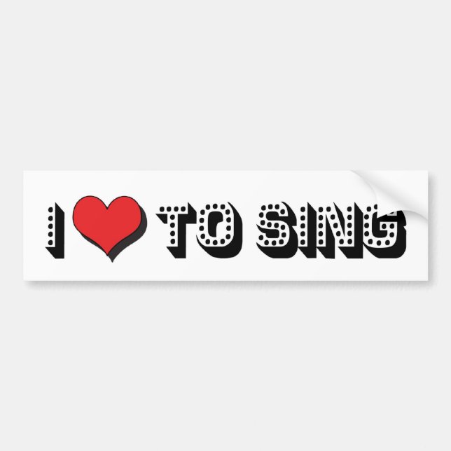 Adesivo de Para-choque Eu Amo Cantar (Frente)