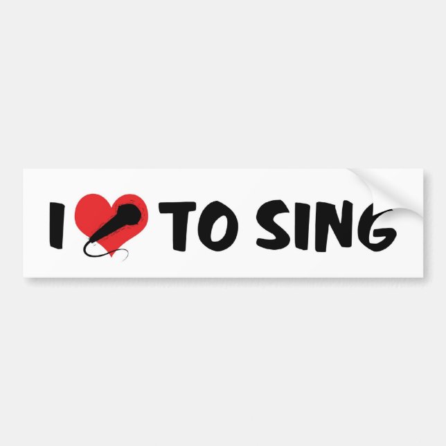 Adesivo de Para-choque Eu Amo Cantar (Frente)