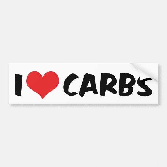 Adesivo de Para-choque Eu Amo Carboidratos (Frente)