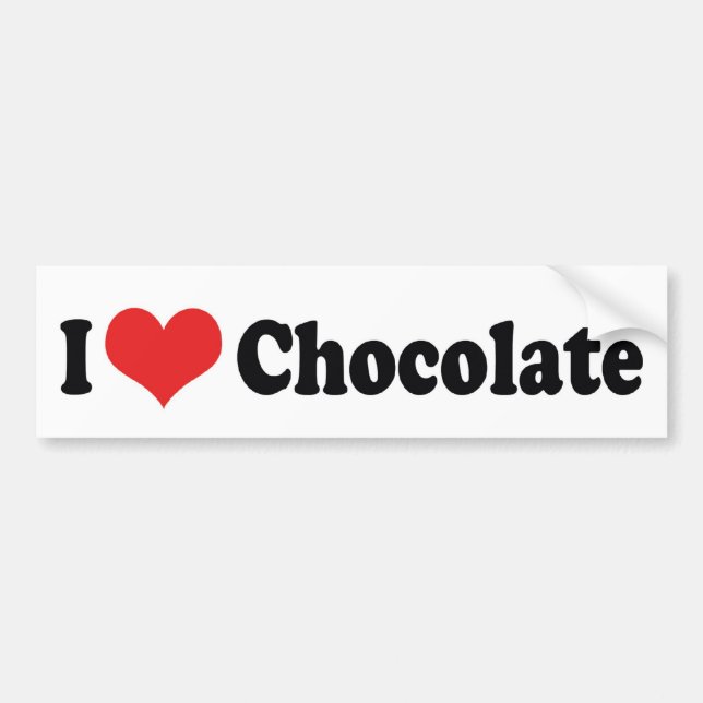 Adesivo de Para-choque Eu Amo Chocolate (Frente)