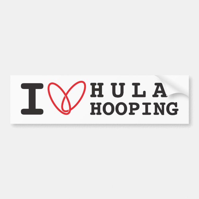 Adesivo de para-choque Eu amo Hula Hooping (Frente)