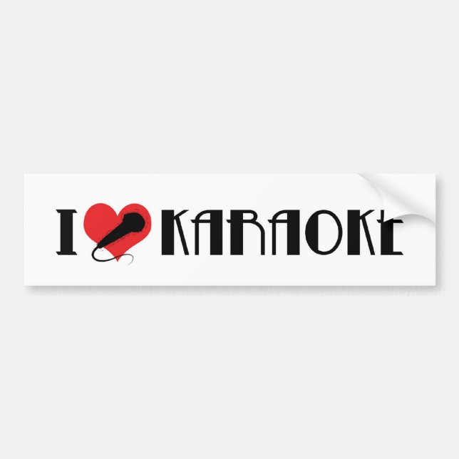 Adesivo de Para-choque Eu Amo Karaokê (Frente)