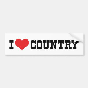 Adesivo de Para-choque Eu Amo Música Country