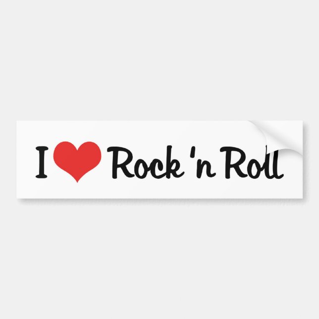 Adesivo de Para-choque Eu Amo Rock 'n Roll (Frente)