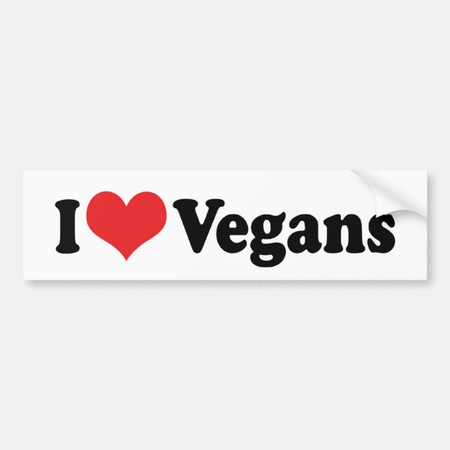 Adesivo de Para-choque Eu Amo Veganos (Frente)