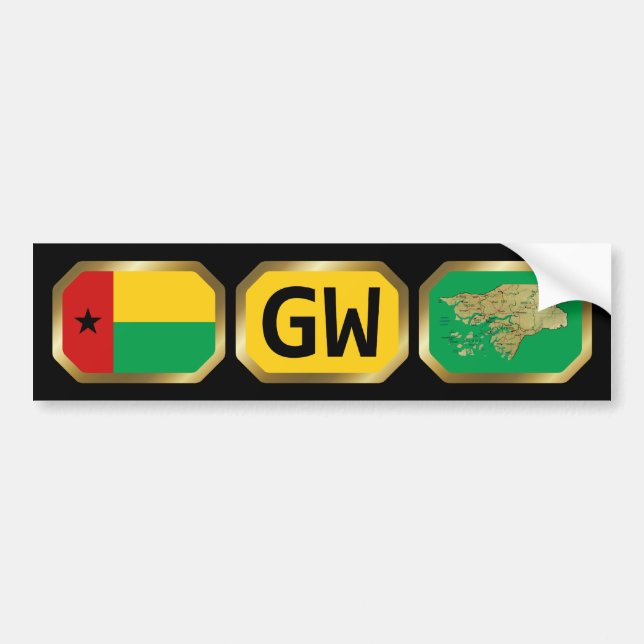 Adesivo de Para-choque Mapa Código da Bandeira da  (Frente)