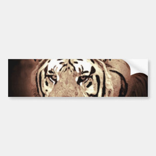 Adesivo de Para-choque Olhos de Tigre Sepia Close-