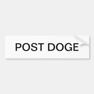 Adesivo de para-choque POST DOGE (branco/preto)