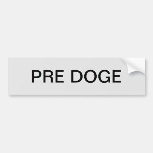 adesivo de para-choque PRE DOGE (prata/preto)