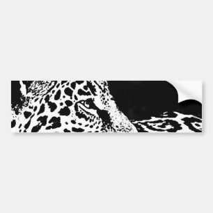 Adesivo de Para-choque Preto e Branco de Leopardo