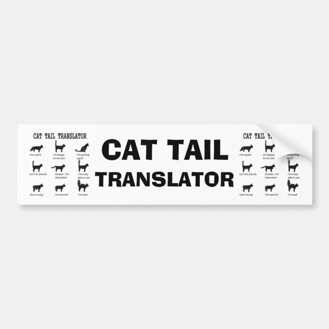 ADESIVO DE PARA-CHOQUE TRADUTOR DE RABO DE GATO (Frente)